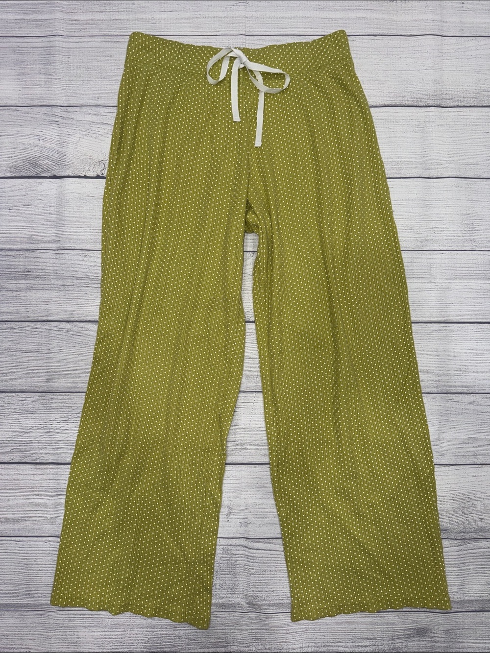 Gilligan & O'Malley Olive Green Polka Dot Wide Leg Lounge Pants